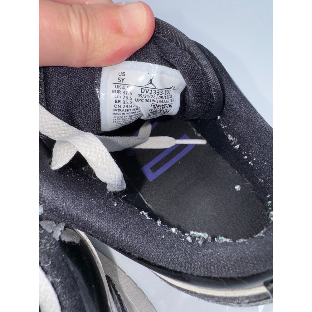 Air Jordan 1 Low SE Concord Black White Patent Leather DV1333-100 Boys 5Y - Picture 6 of 7